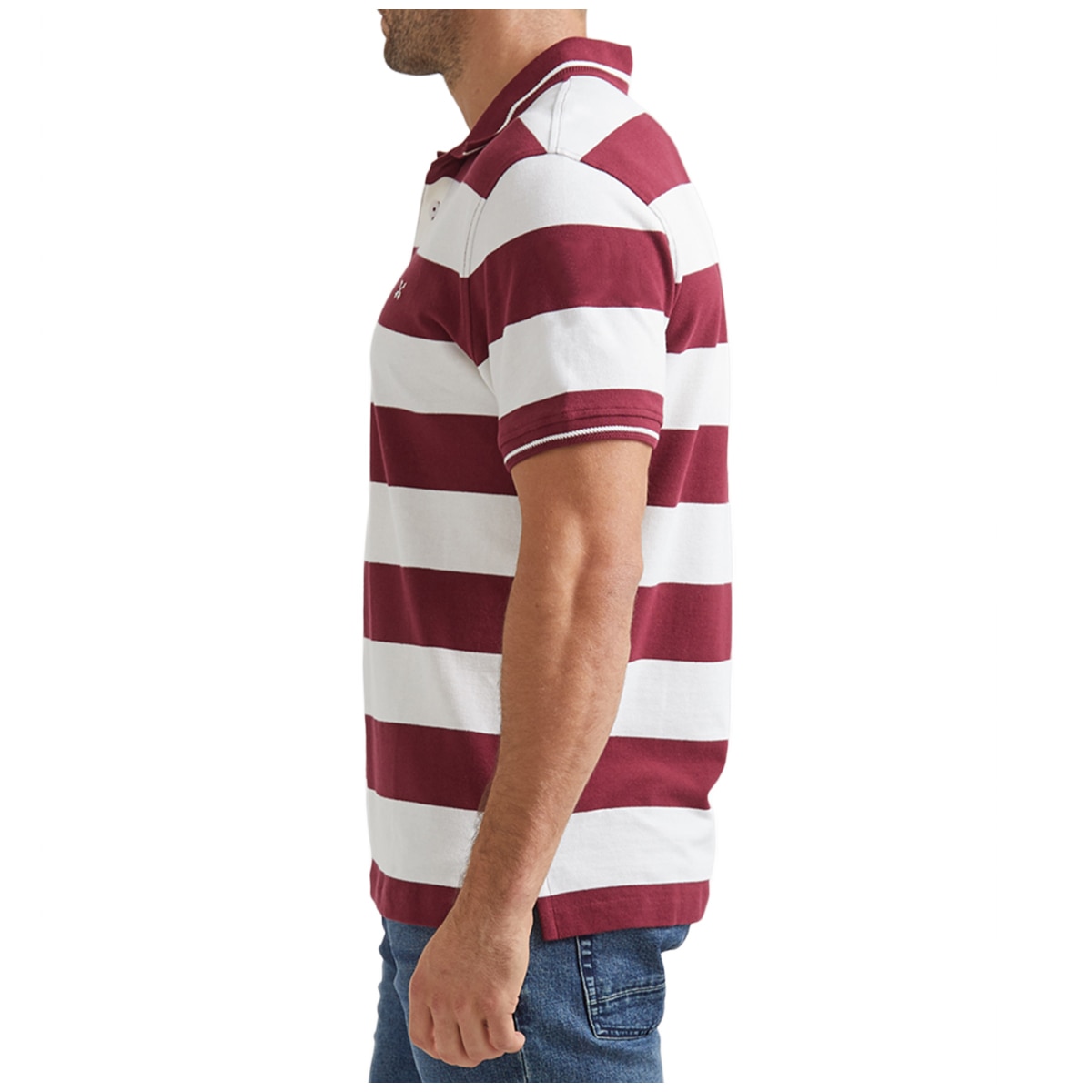 Sportscraft Polo stripe - Burgundy/White