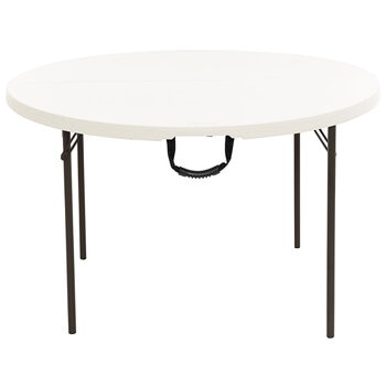 Lifetime Fold In Half Round Light Commercial Grade Table Almond 122cm