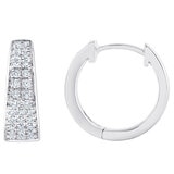 18KT White Gold 0.25ctw Diamond Hoop Earrings