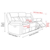 Valencia Charlie 3-Seater Leather Recliner Lounge Chocolate Color