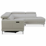 Aiden & Ivy Leather Power Sectional With Ratchet Headrest
