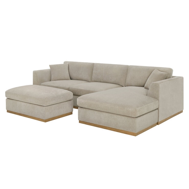 Caley 4 Piece Fabric Chase with Ottoman Caley 4 Piece Fabric Chase with Ottoman