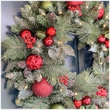 Pre-Lit Holiday Artificial Wreath Red 76.2cm Pre-Lit Holiday Artificial Wreath Red 76.2cm
