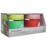 ThermoFlask 590ml Insulated Food Jar 2 Pack Green And Red