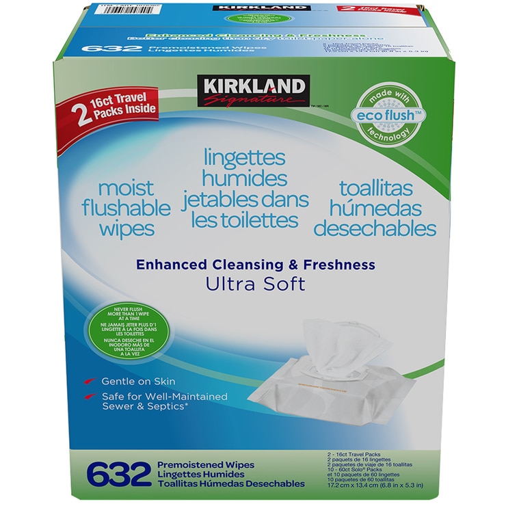 Kirkland Signature Flushable Wipes 632 Wipes Costco Australia