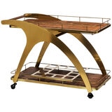 Wine Stash French Bar Cart with Timber Top