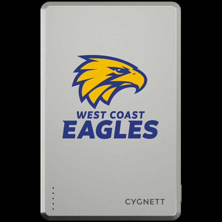 Cygnett 5k Slim Mag Power Bank- West Coast Eagles CY5375PBCHE Cygnett 5k Slim Mag Power Bank- West Coast Eagles CY5375PBCHE