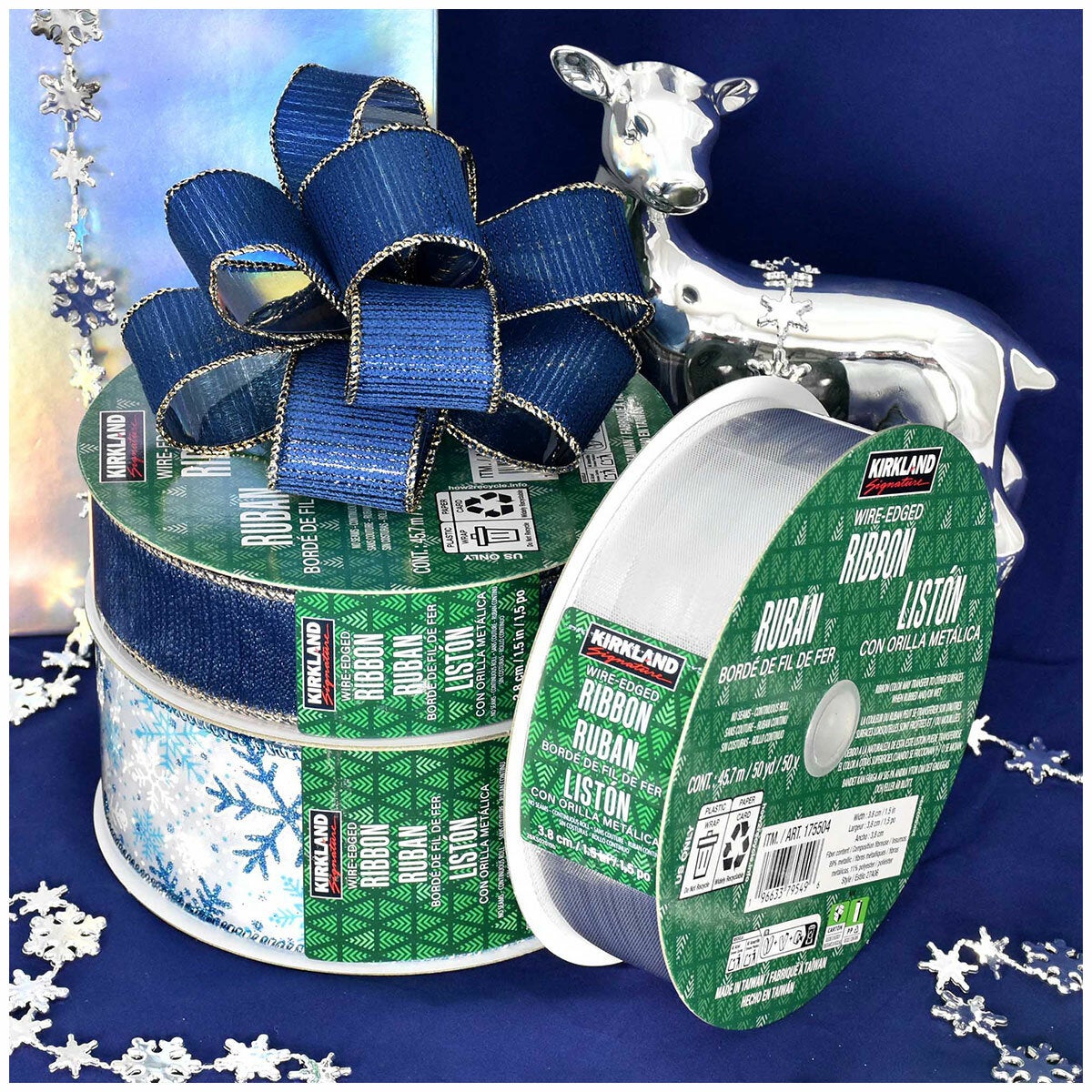 Kirkland Signature Wire Edged Holiday Ribbon 45.7m Kirkland Signature Wire Edged Holiday Ribbon 45.7m