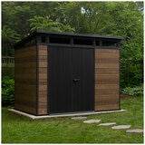 Keter Signature Pent Shed 2.8 x 2.2M - Walnut Look Keter Signature Pent Shed 2.8 x 2.2M - Walnut Look