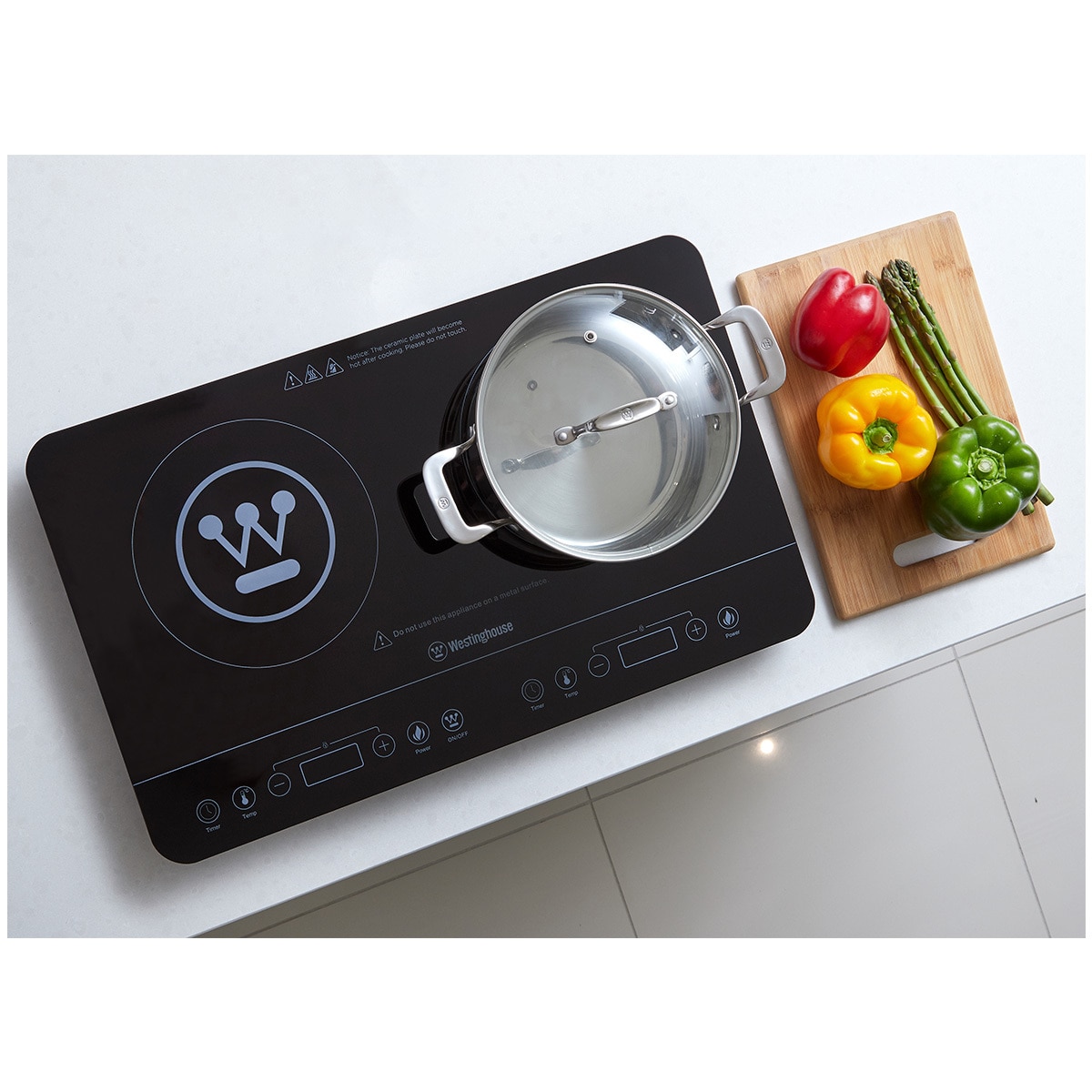 Westinghouse Twin Induction Cooker - 2400W, Black