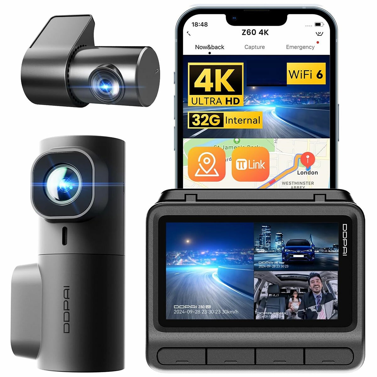 DDPAI Z60 Total Vision - 3 Channel Dash Cam