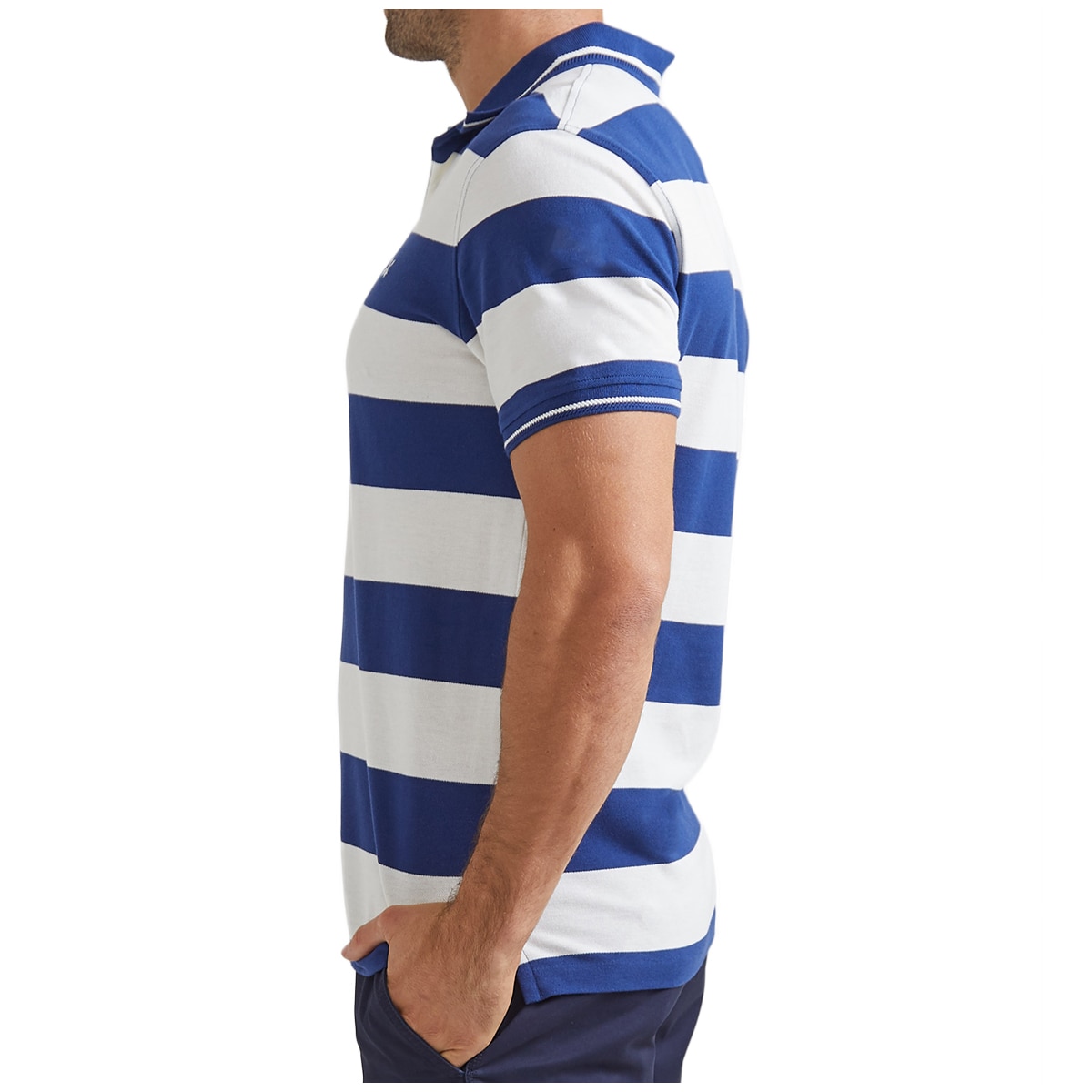 Sportscraft Polo stripe - Navy/White