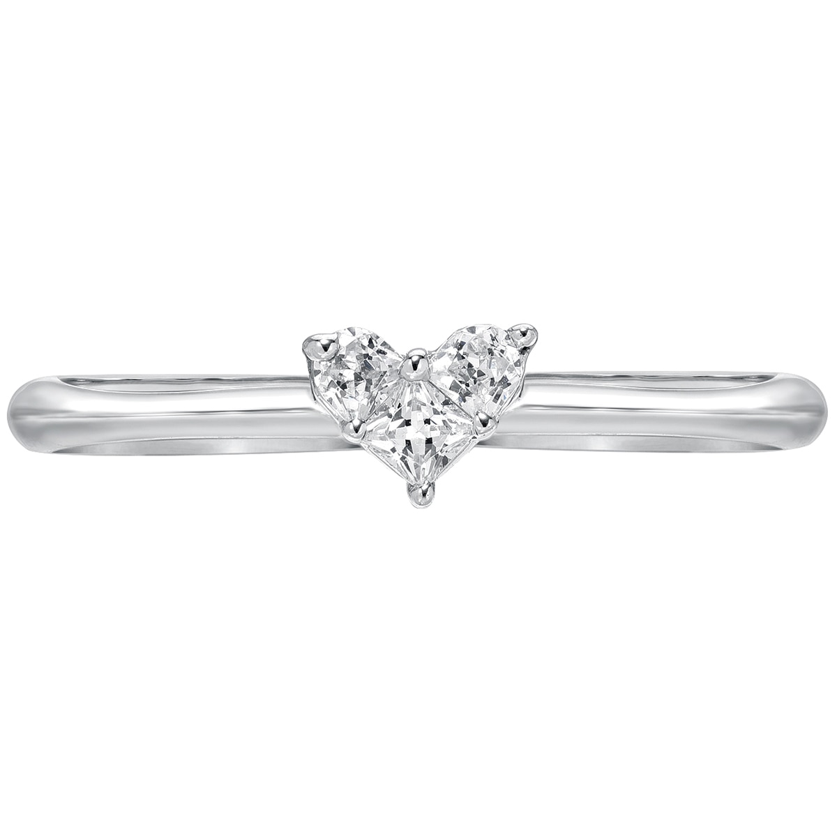 0.14ctw Princess & Lobe Cut Heart shape Ring