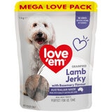 Love'em Grain Free Lamb Jerky Wth Rosemary Flavour Dog Treats 1kg