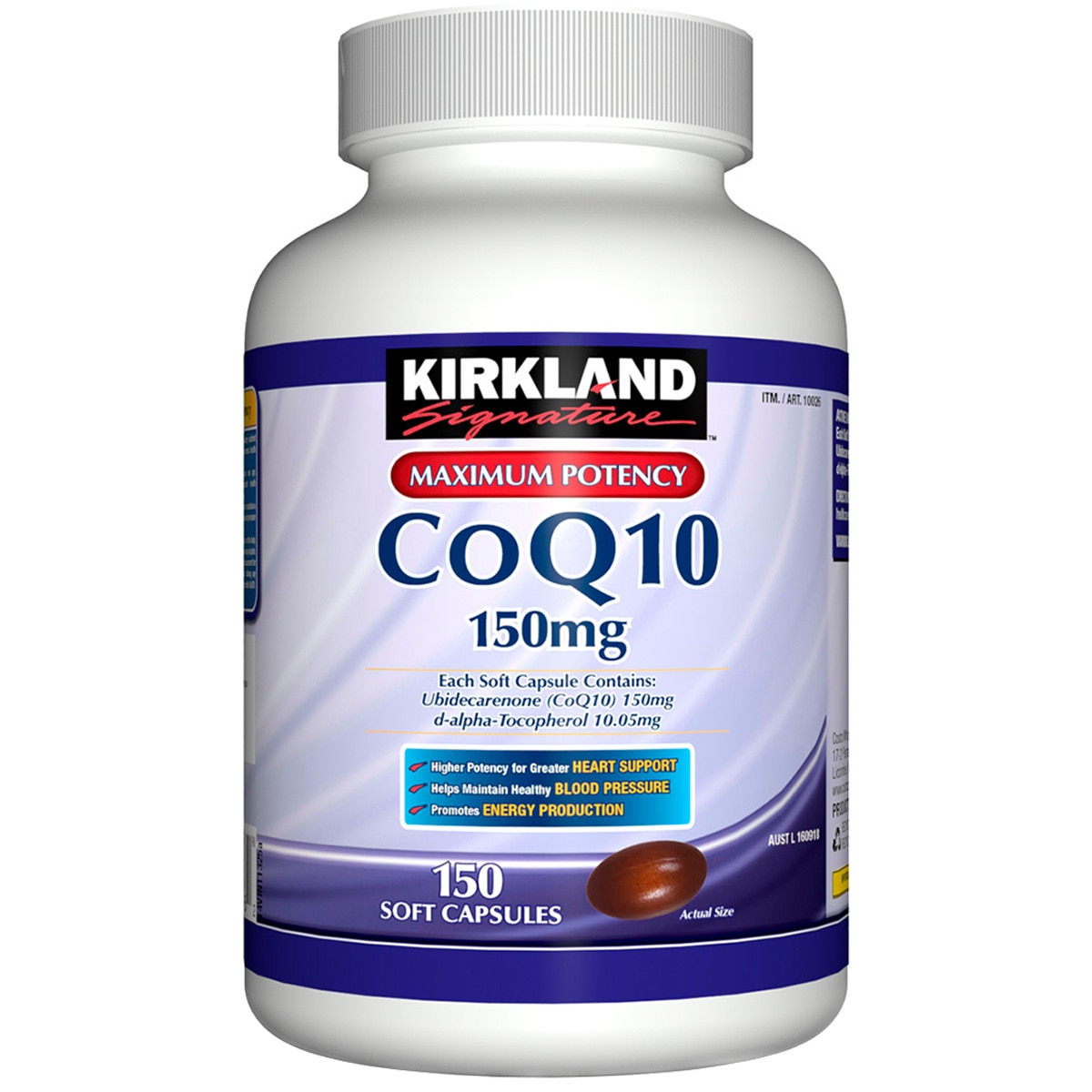 Kirkland Signature CoQ10 150mg 150 Softgel Capsules Cos...
