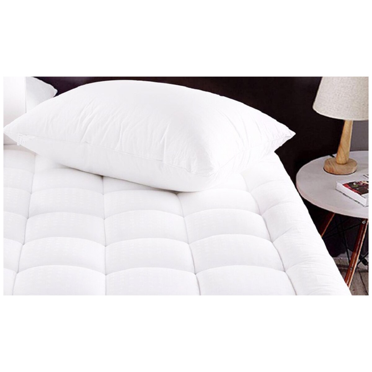 Kingtex Shangri-La Hotel Quality Cooling 5Star Bamboo Mattress Topper King White