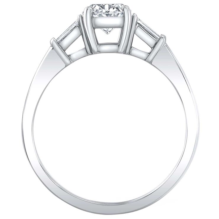 18KT White Gold 1.32ctw Diamond Oval Shaped Bridal Ring