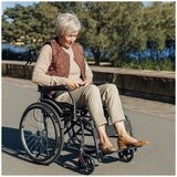 Altus Transport Wheelchair Lightweight Folding Self Propelled 20 Inch Wheel Black
