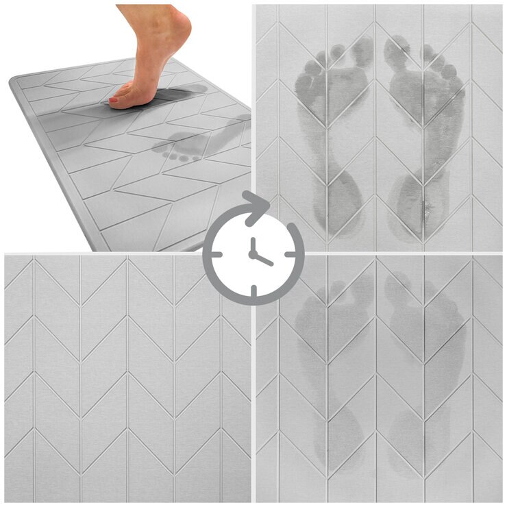 Algodon Dri Bath Stone Mat Light Grey