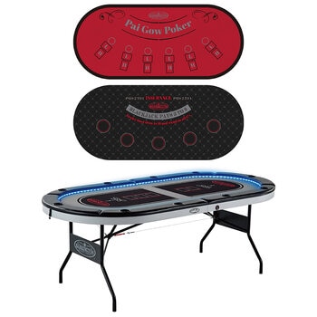 Barrington Billiards Company 10 Player Poker Table With LED Lights