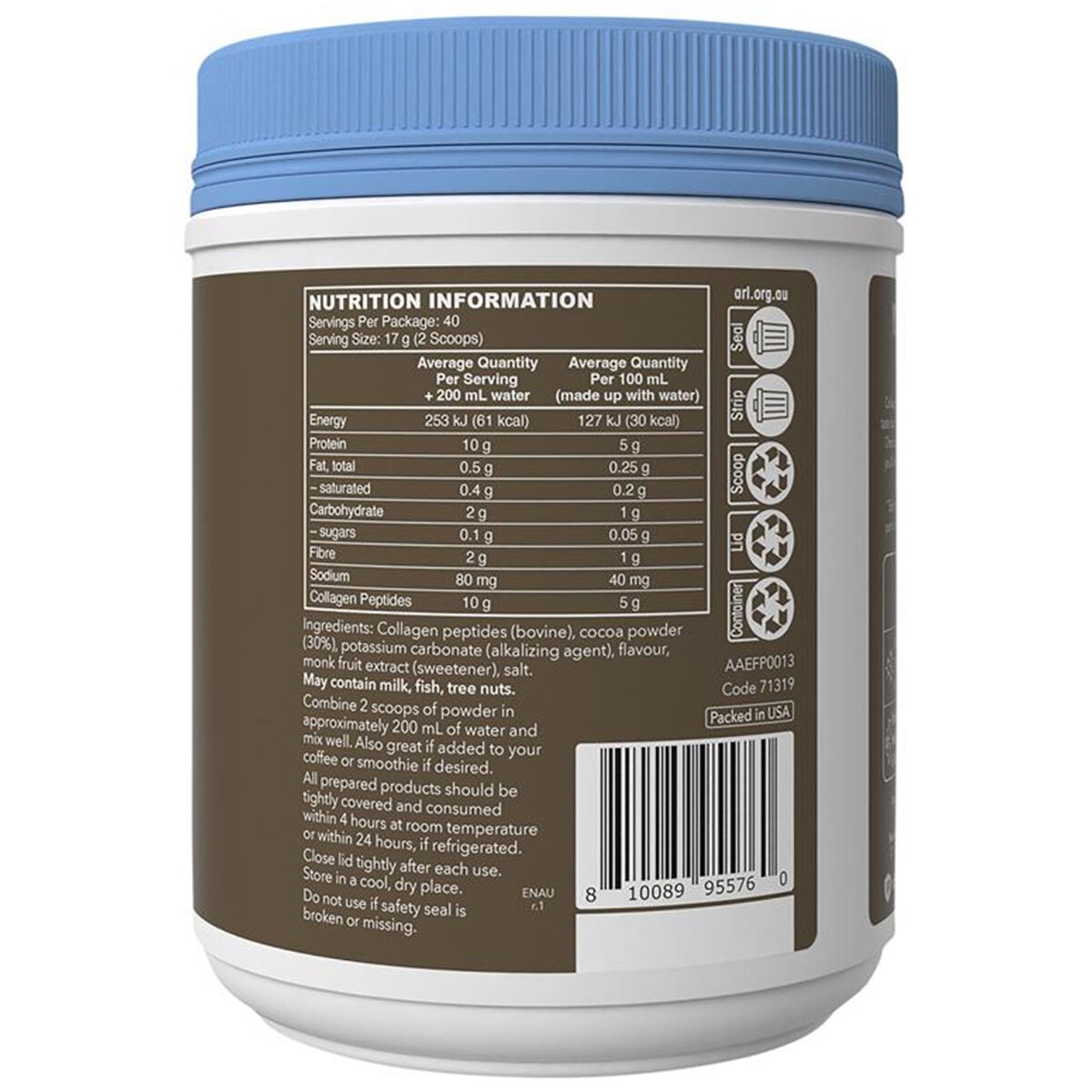 Vital Proteins Collagen Peptides Chocolate 680g