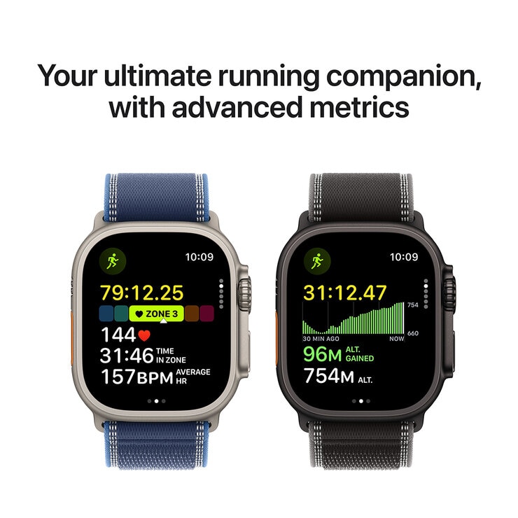 Apple Watch Ultra 3 GPS + Cellular 49mm Natural Titanium Case with Light Blue Alpine Loop - Large