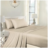 Bdirect Royal Comfort Blended Bamboo Sheet Set with stripes Double - Sand