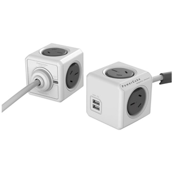 Allocacoc PowerCube with 4 Power Outlets and 2 USB Ports 2 x 1.5M