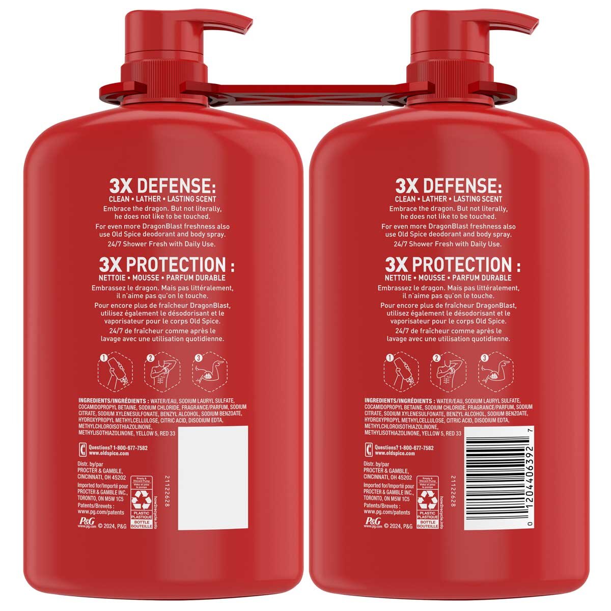 Old Spice Dragon Blast Body Wash 2 x 987ml