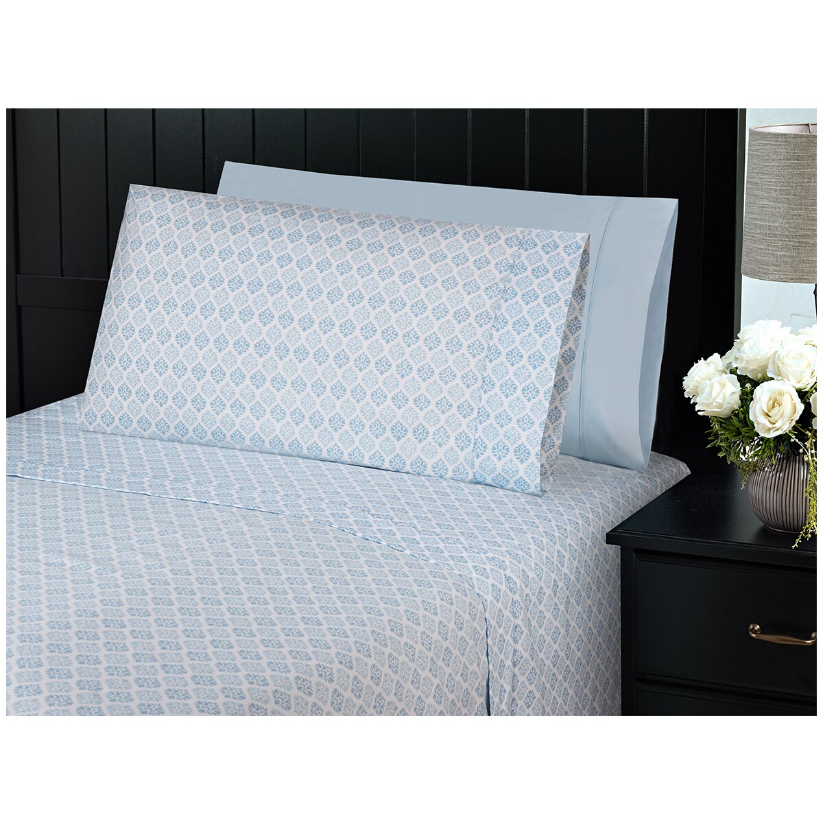 Charisma Queen Sheet Set 6pc Petite Damask Powder Costco Australia