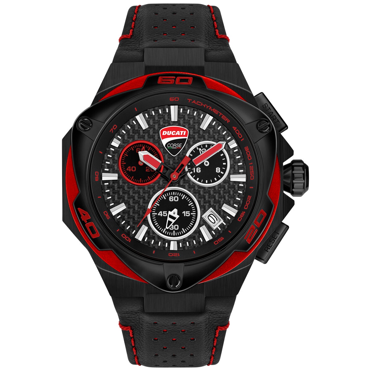 Ducati Motore Chronograph Black Leather Watch