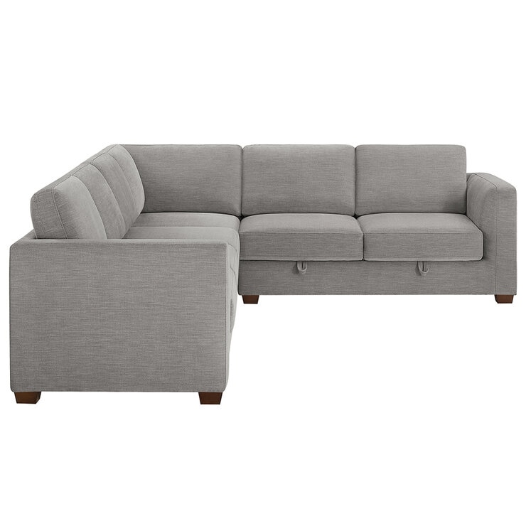 Thomasville 3 Piece Fabric Convertible Sectional With Storage Seat
