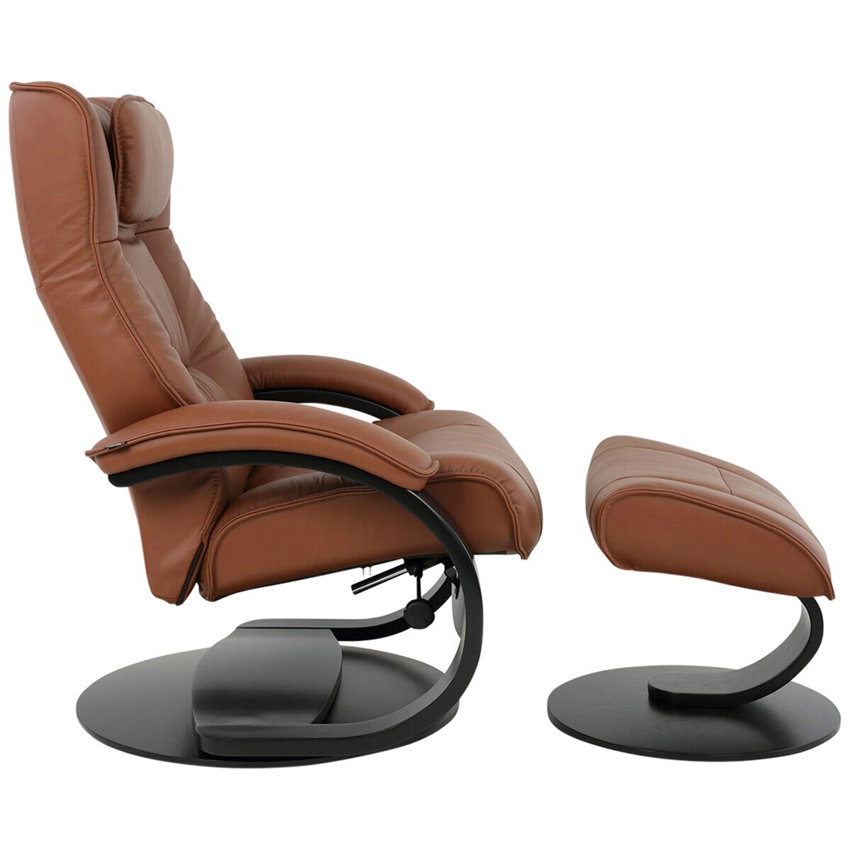 Moran Fjords Regent C-Base Large Chair and Ottoman Tiger Eye