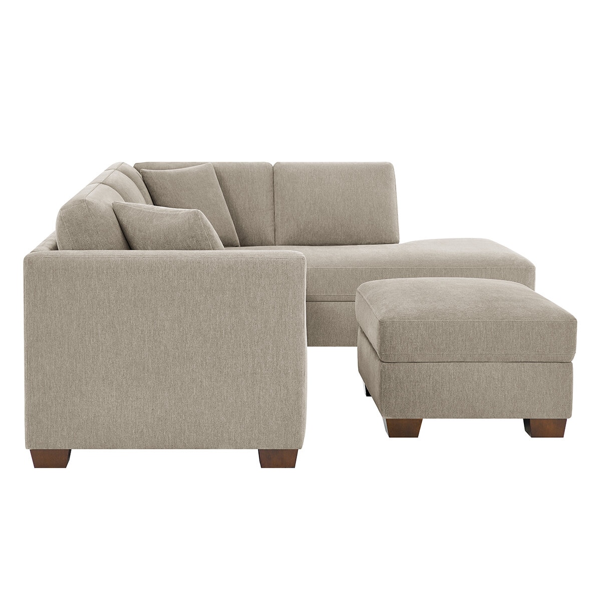 Thomasville Fabric Sectional With Storage Ottoman