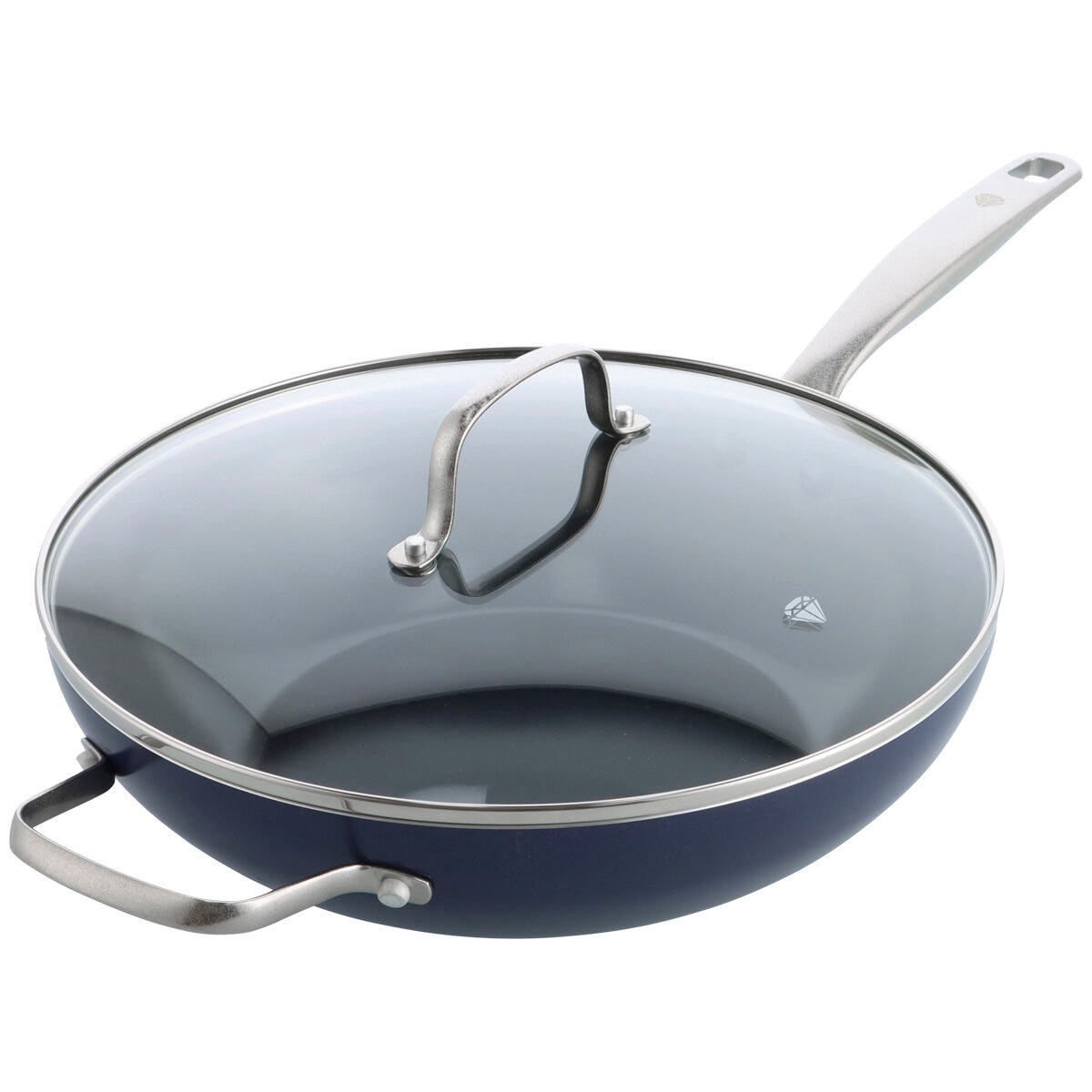 Blue Diamond Wok With Steamer and Lid 30cm