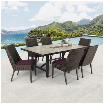 Agio McKenzy Woven Outdoor Dining Set 7pc