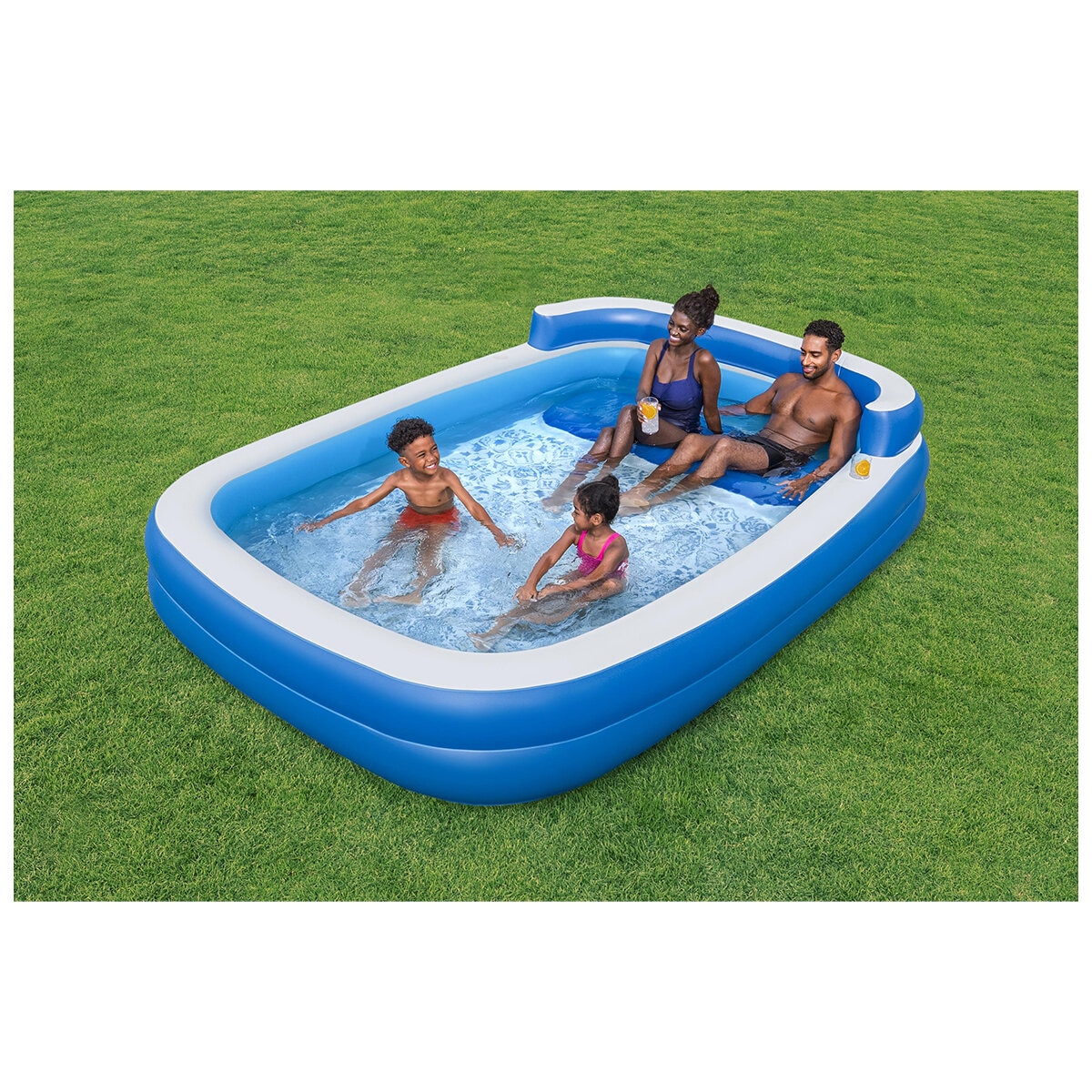 H2OGO! Inflatable Family Lounge Pool 305 x 218 x 69cm