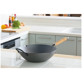 Yoshikawa Carbon Steel Cook-Pal Wok 36cm