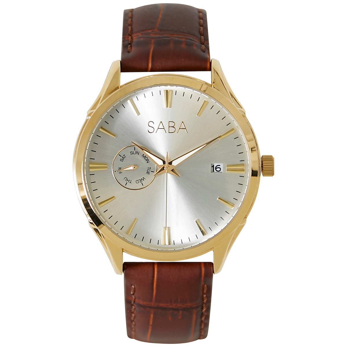SABA Men's Classic Leather Strap Watch AGSBWCH02 | Costco Australia