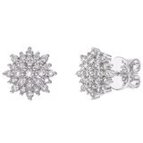 18KT White Gold 0.62CTW Round Brilliant Cut Diamond Earrings