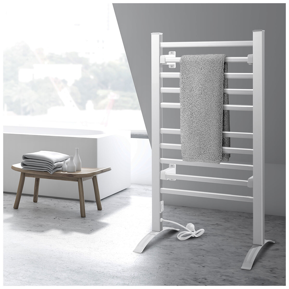 Devanti Heated Towel Rail Rack Electric Clothes Rails