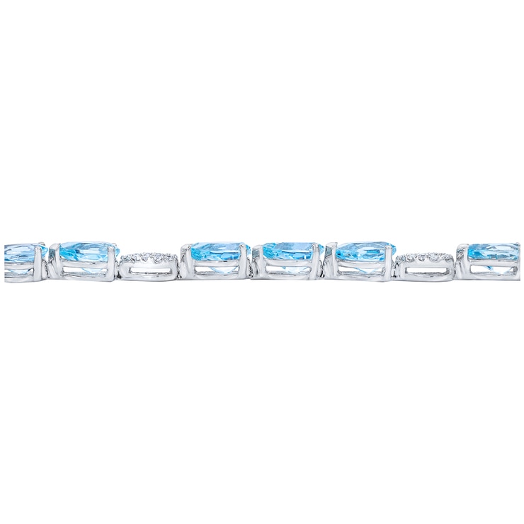 18KT White Gold Aquamarine and Diamond Bracelet Costco Australia