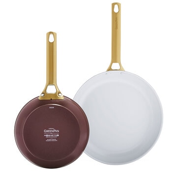GreenPan Ceramic Non-Stick Frypan 2 Piece Set 20cm And 28cm Choc Truffle