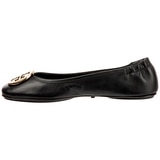 Tory Burch Minnie Travel Logo Ballerina Flats - Black Gold