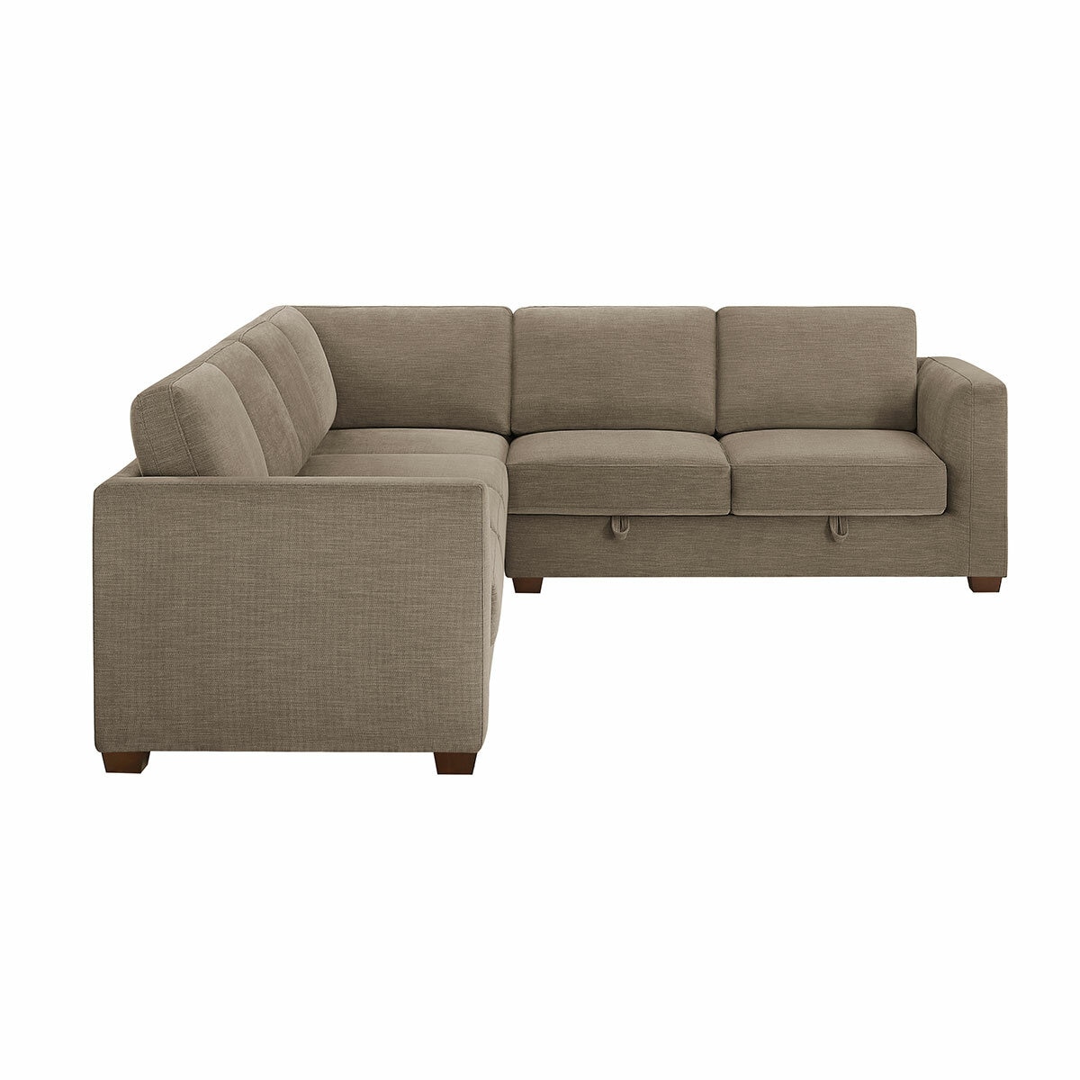 Thomasville Caler 3 Piece Fabric Sectional with Sleeper and Storage Seat