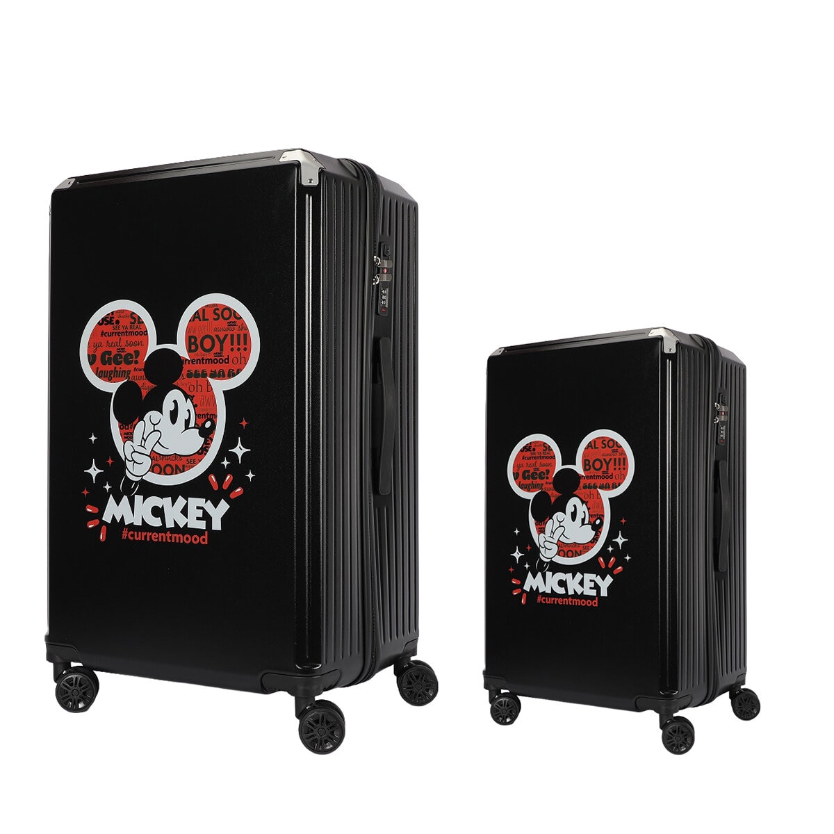 Disney Mickey 2 Piece Luggage Set Black