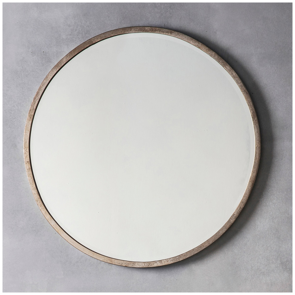 Hudson Living Higgins Round Antique Silver Mirror 800 x 800mm