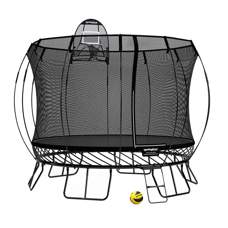 Springfree All Black 3M Medium Round Trampoline Bundle