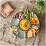 over&back Bamboo Lazy Susy With 5 Stoneware Dishes over&back Bamboo Lazy Susy With 5 Stoneware Dishes