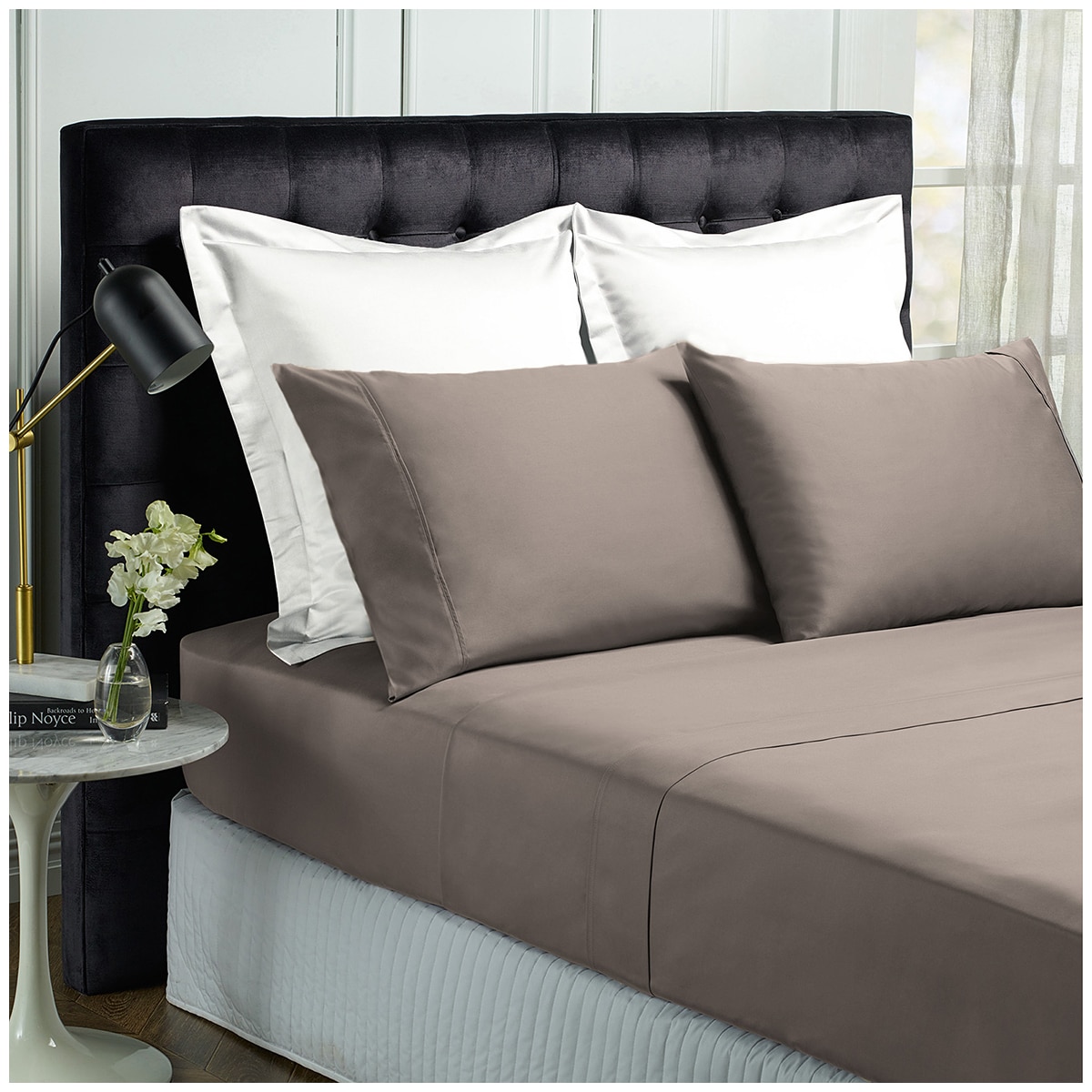 Bdirect Royal Comfort Balmain 1000TC Bamboo Cotton Sheet Set - Queen - Pewter